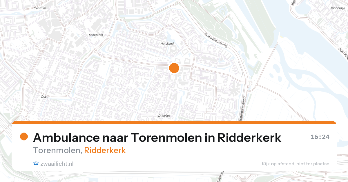 Ambulance naar Torenmolen in Ridderkerk — 28 aug 2026
