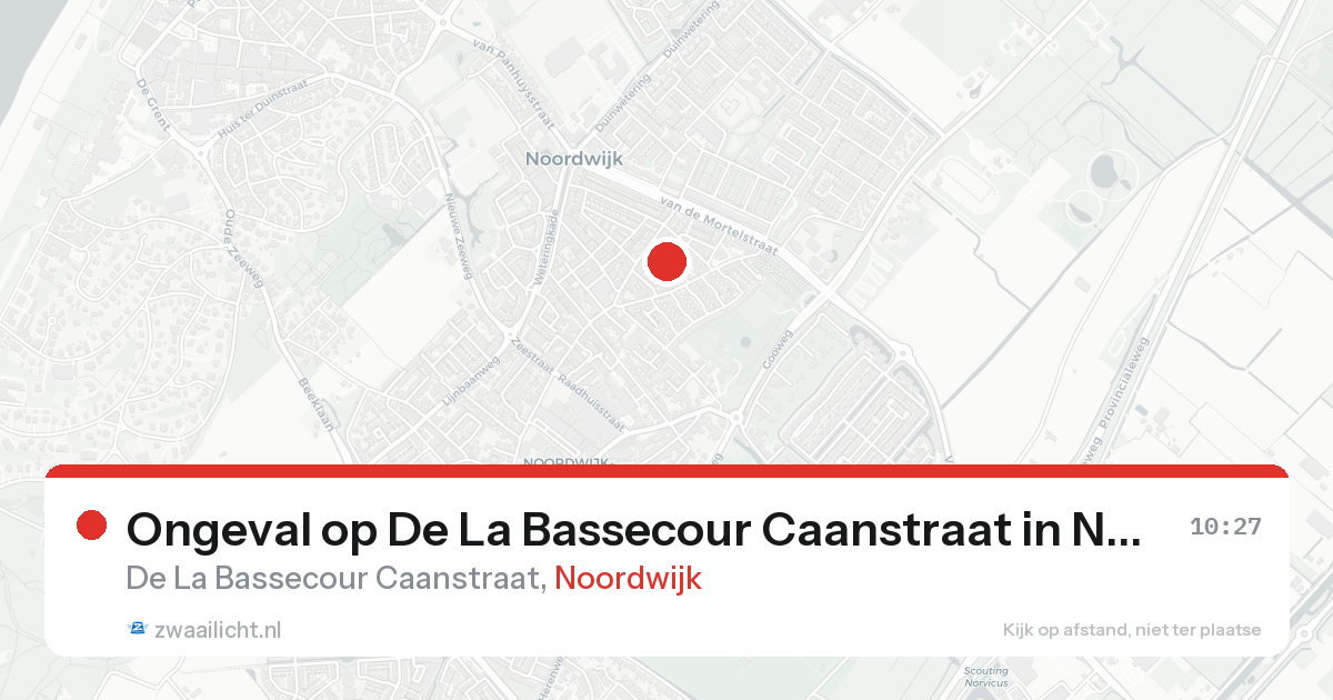 Ongeval op De La Bassecour Caanstraat in Noordwijk — 18 aug 2026