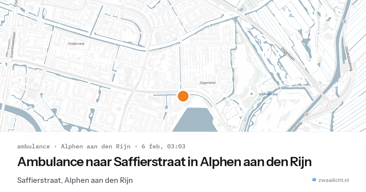 Ambulance naar Saffierstraat in Alphen aan den Rijn — 6 feb 2026