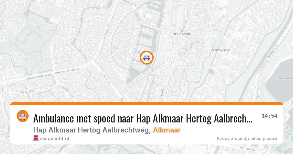 Ambulance met spoed naar Hap Alkmaar Hertog Aalbrechtweg in Alkmaar — 31 jan 2026