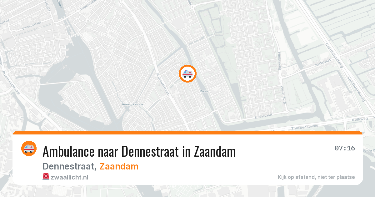 Ambulance naar Dennestraat in Zaandam — 5 jul 2026