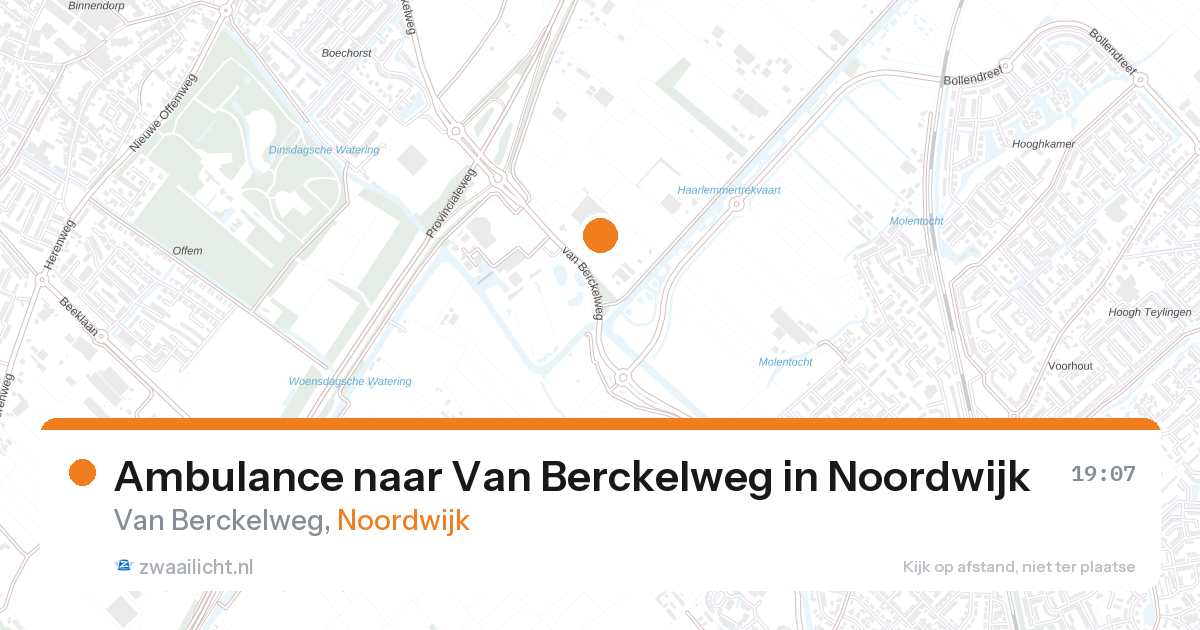 Ambulance naar Van Berckelweg in Noordwijk — 6 aug 2026