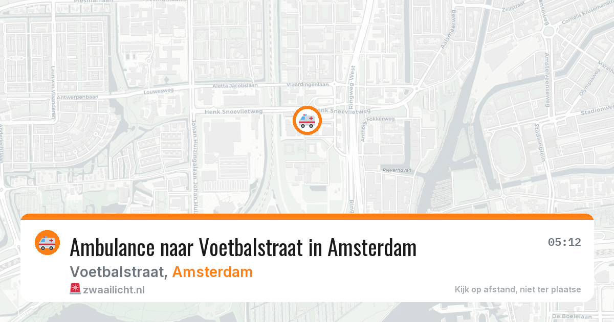 Ambulance naar Voetbalstraat in Amsterdam — 31 mrt 2026