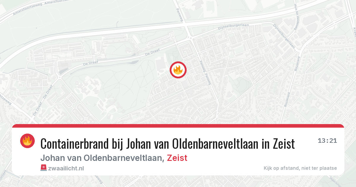 Containerbrand bij Johan van Oldenbarneveltlaan in Zeist — 22 mrt 2026