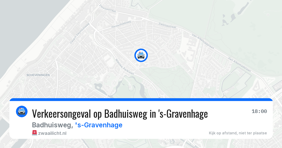 Verkeersongeval op Badhuisweg in 's-Gravenhage — 31 mrt 2026