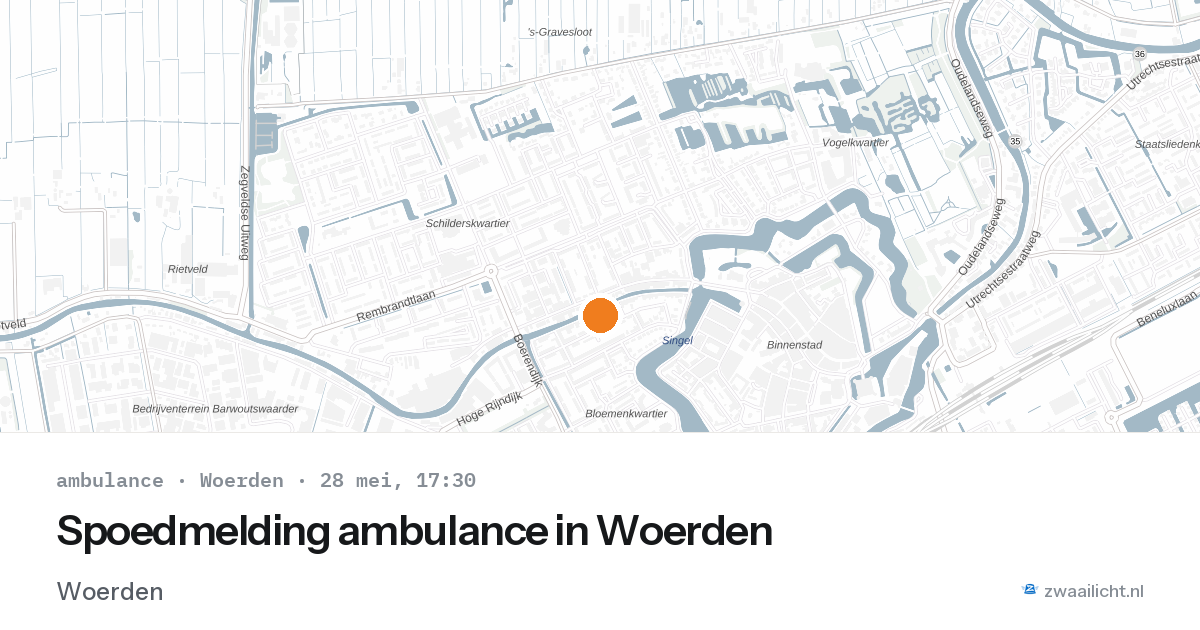 Spoedmelding ambulance in Woerden — 28 mei 2026