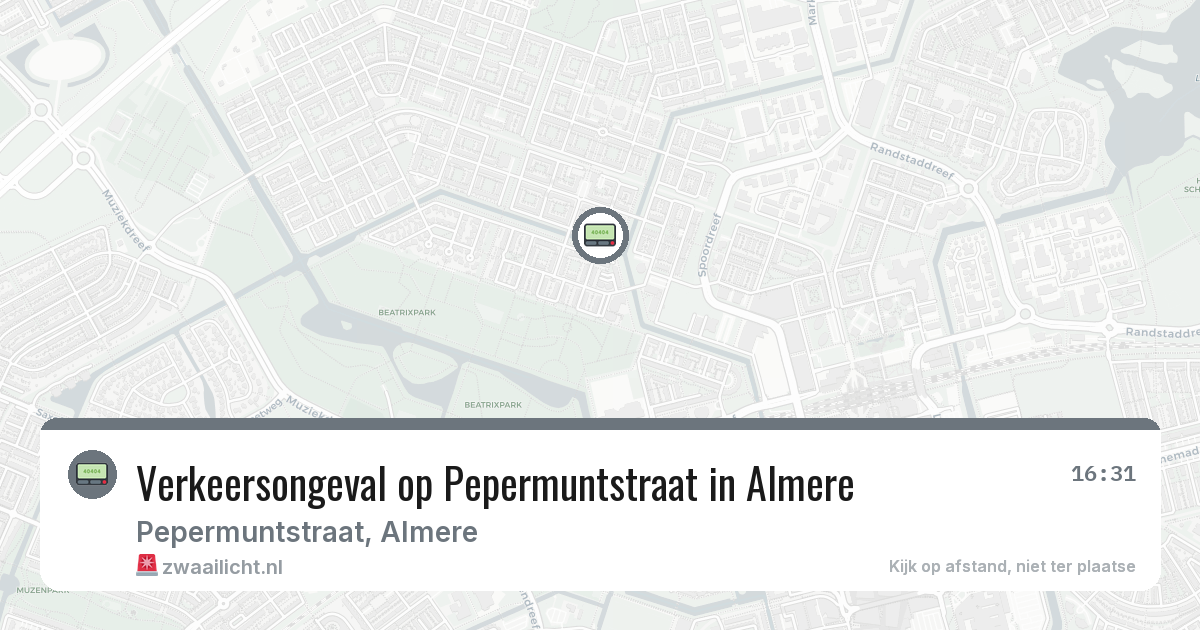 Verkeersongeval op Pepermuntstraat in Almere — 5 mrt 2026