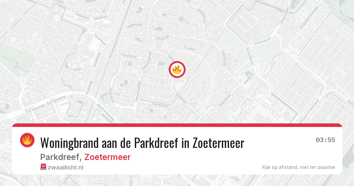 Woningbrand aan de Parkdreef in Zoetermeer — 14 aug 2026