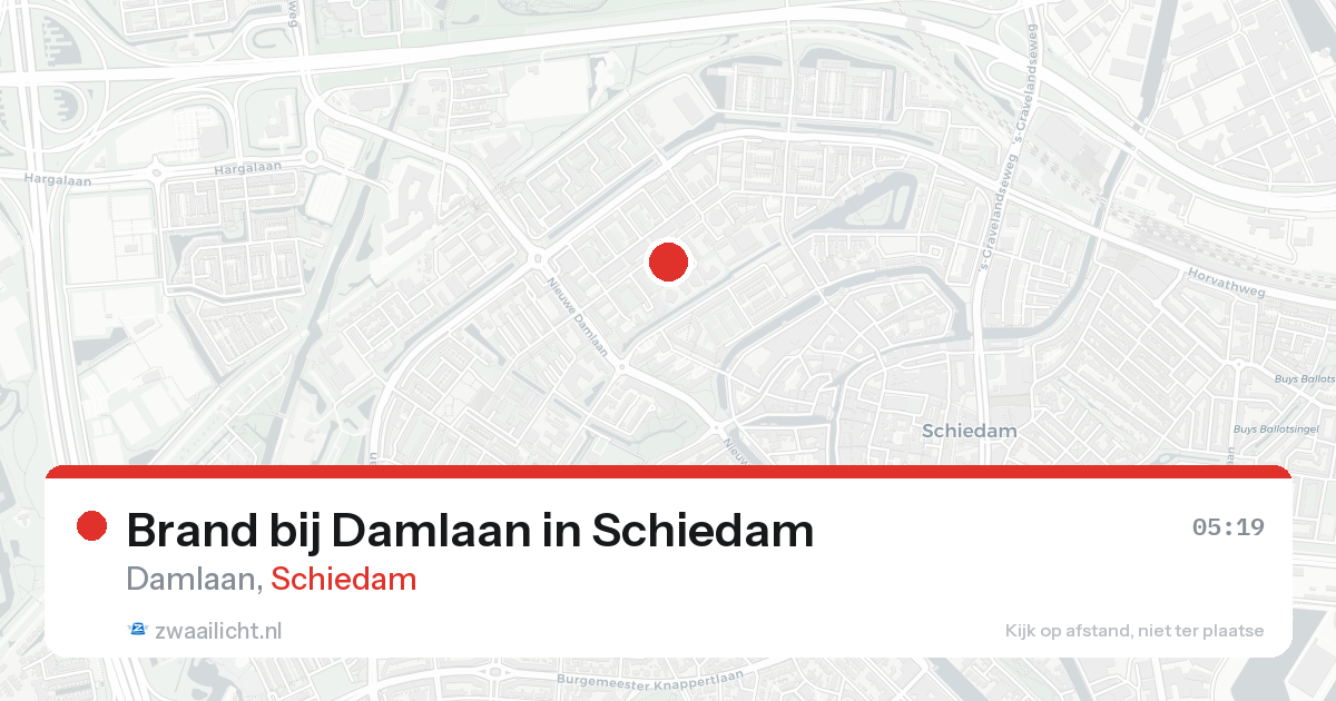 Brand bij Damlaan in Schiedam — 23 aug 2026