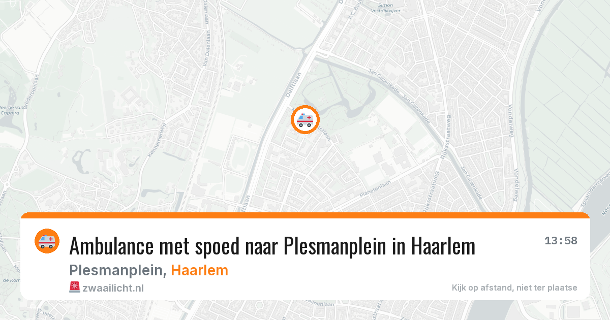 Ambulance met spoed naar Plesmanplein in Haarlem — 8 jun 2026