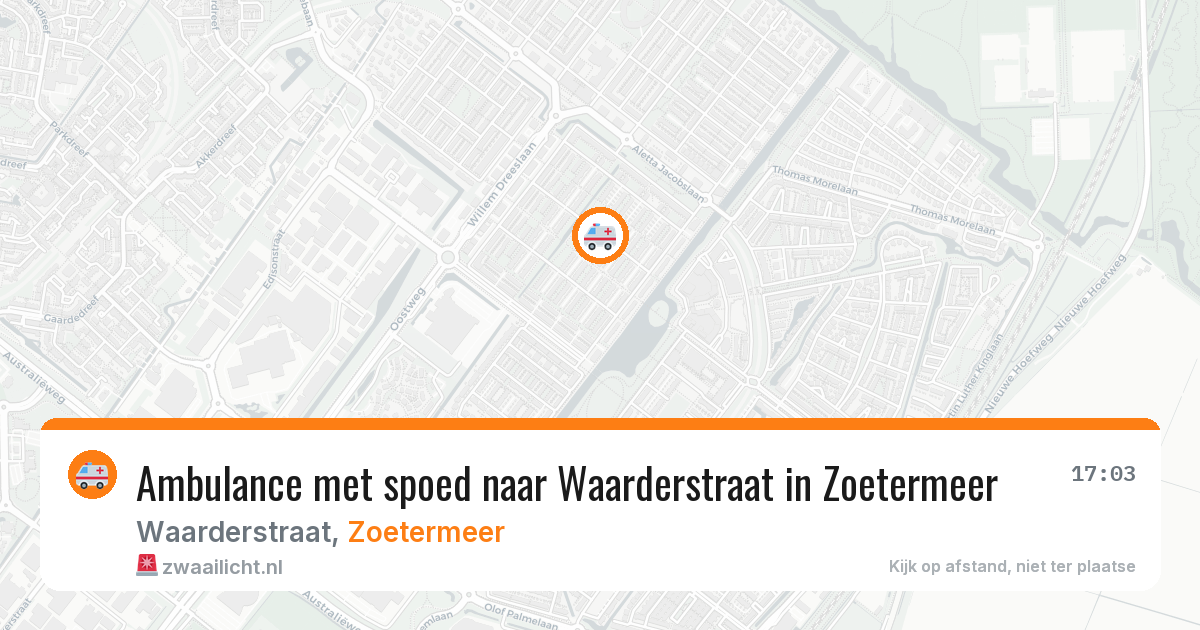 Ambulance met spoed naar Waarderstraat in Zoetermeer — 17 apr 2026