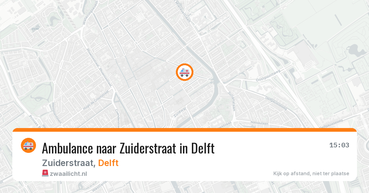 Ambulance naar Zuiderstraat in Delft — 1 jul 2026