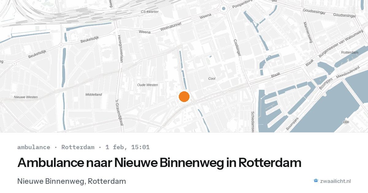 Ambulance naar Nieuwe Binnenweg in Rotterdam — 1 feb 2026