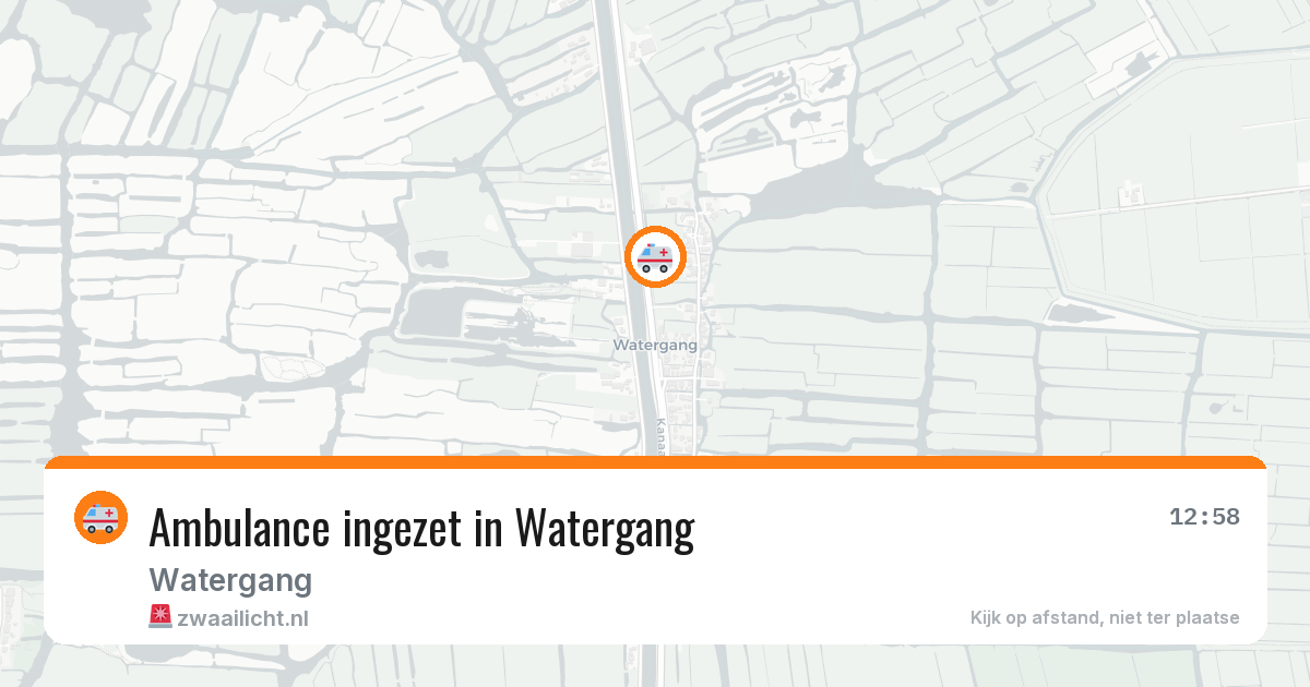 Ambulance ingezet in Watergang — 30 jul 2026