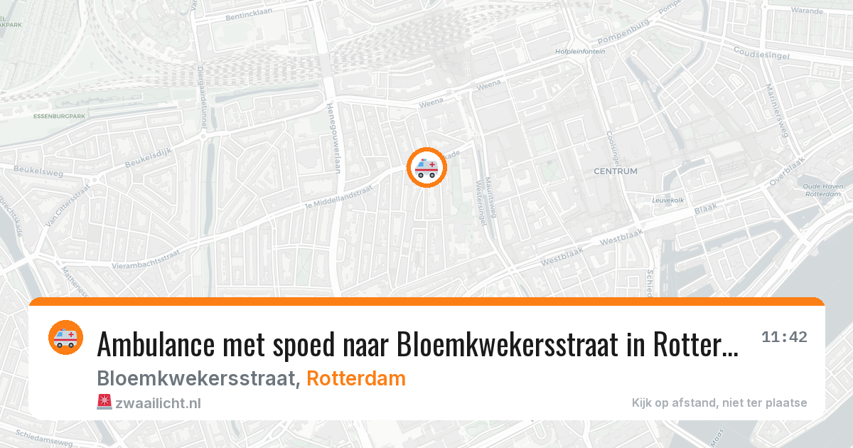 Ambulance met spoed naar Bloemkwekersstraat in Rotterdam — 24 jul 2026