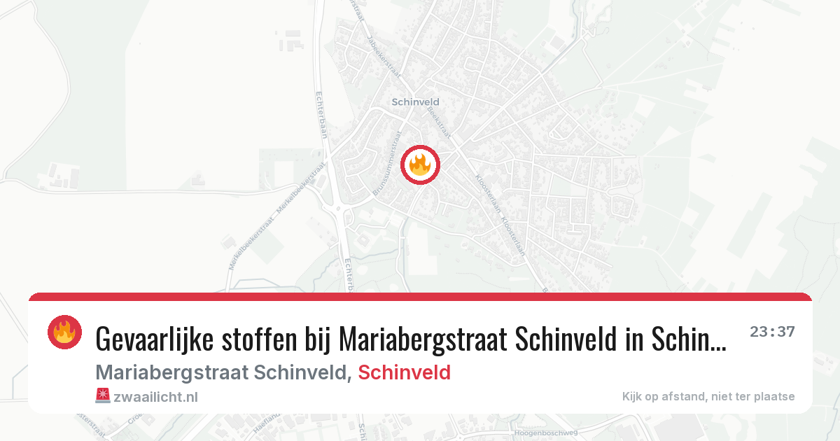 Gevaarlijke stoffen bij Mariabergstraat Schinveld in Schinveld — 7 aug 2026