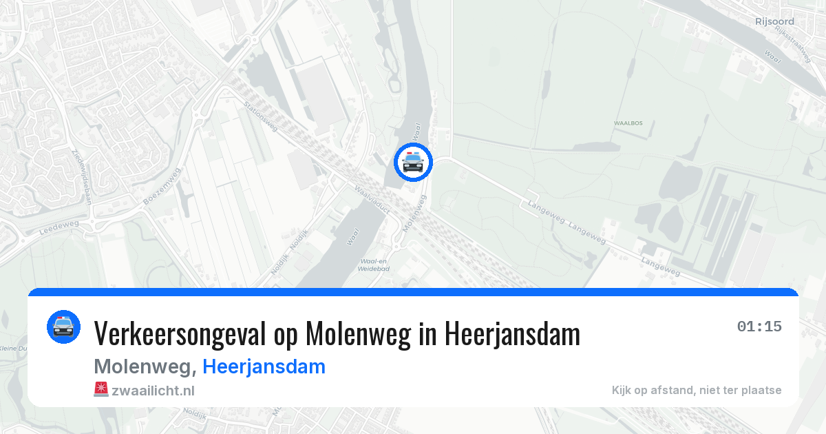 Verkeersongeval op Molenweg in Heerjansdam — 8 aug 2026