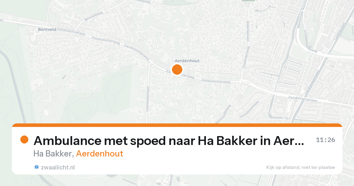 Ambulance met spoed naar Ha Bakker in Aerdenhout — 18 aug 2026