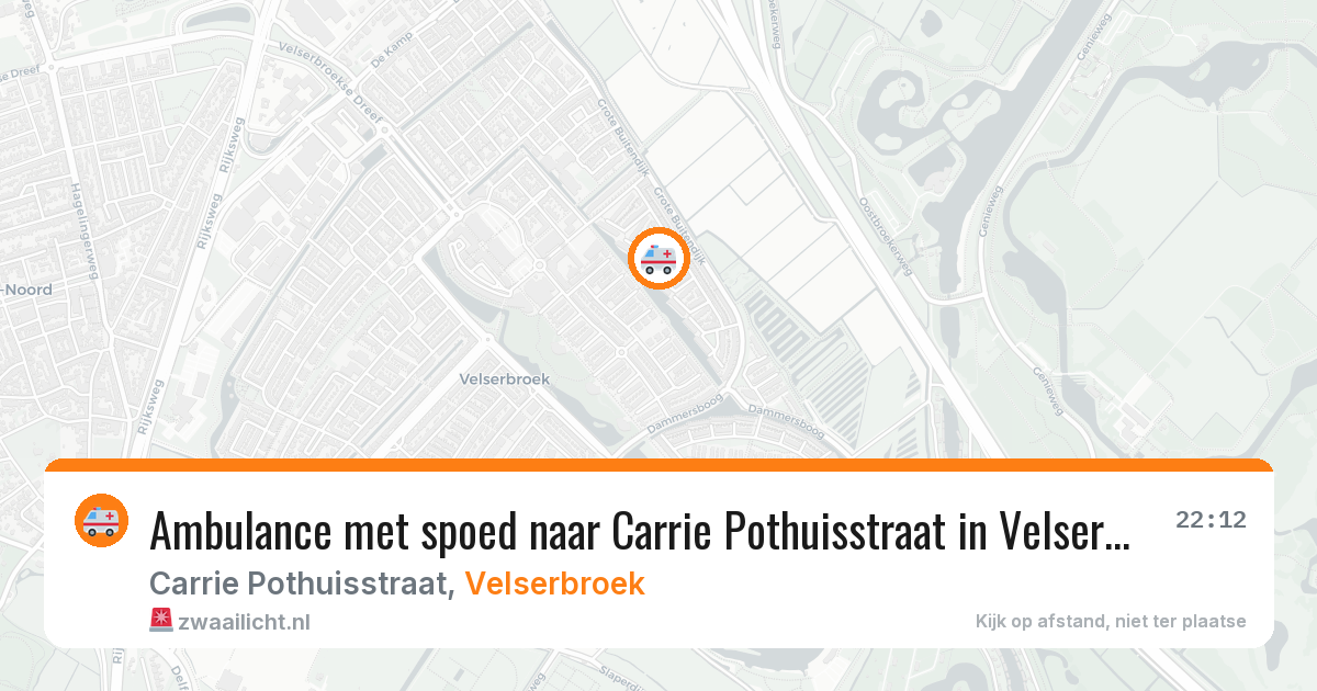 Ambulance met spoed naar Carrie Pothuisstraat in Velserbroek — 27 mrt 2026