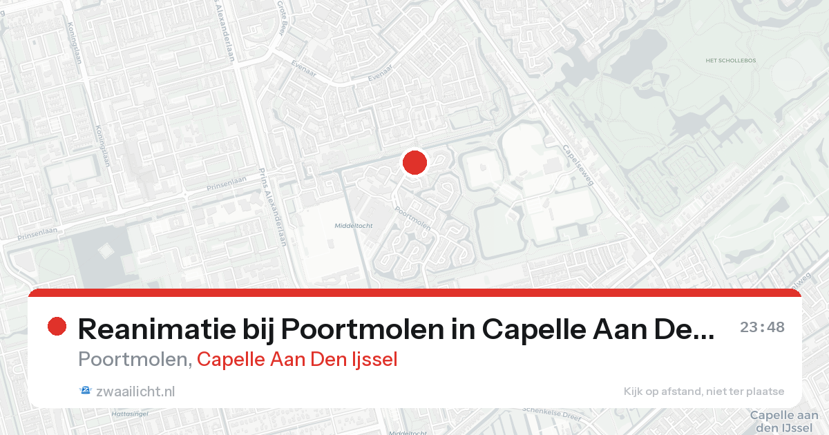 Reanimatie bij Poortmolen in Capelle Aan Den Ijssel — 15 aug 2026