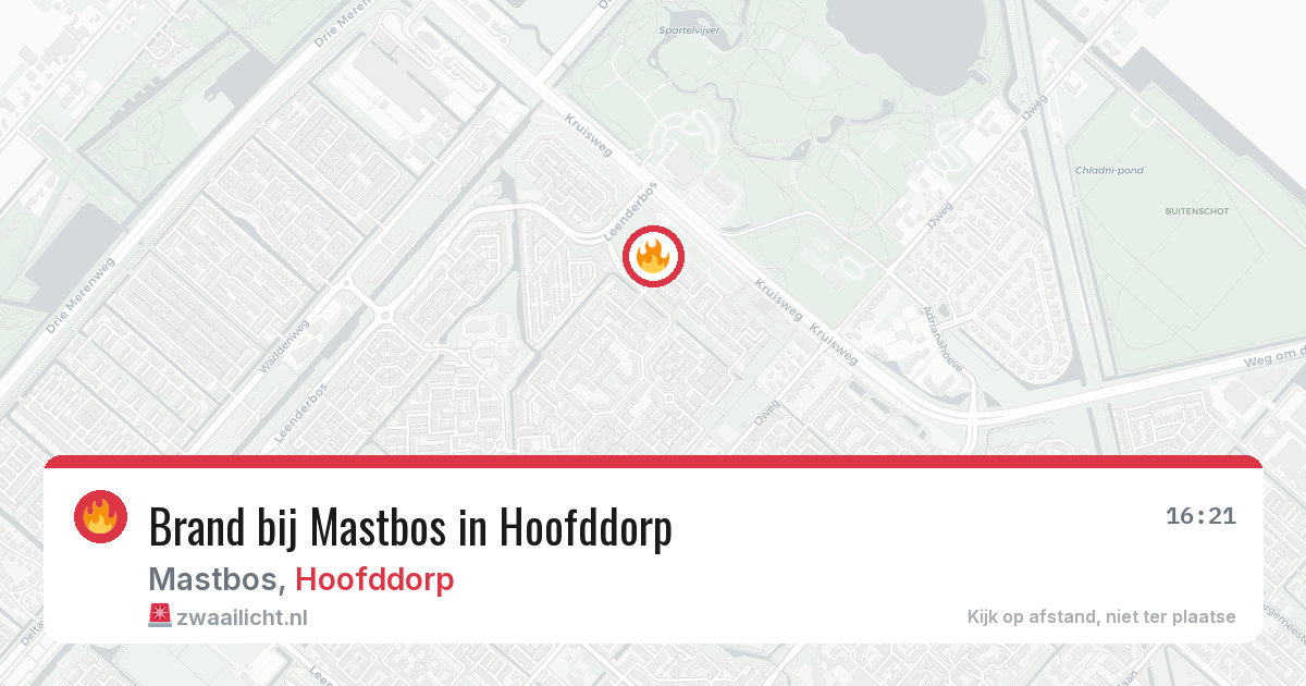 Brand bij Mastbos in Hoofddorp — 3 jul 2026