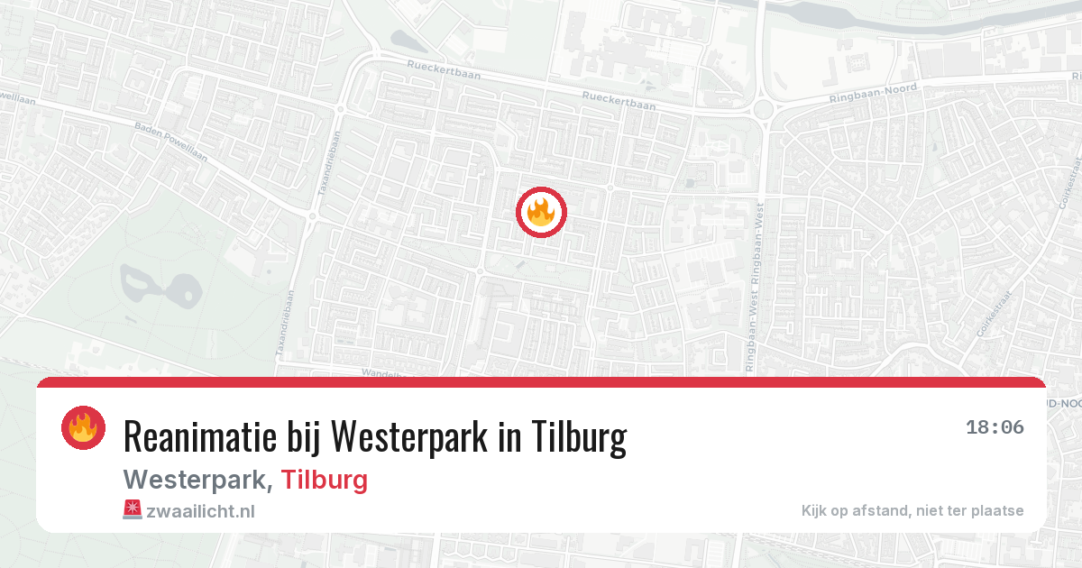 Reanimatie bij Westerpark in Tilburg — 18 jun 2026