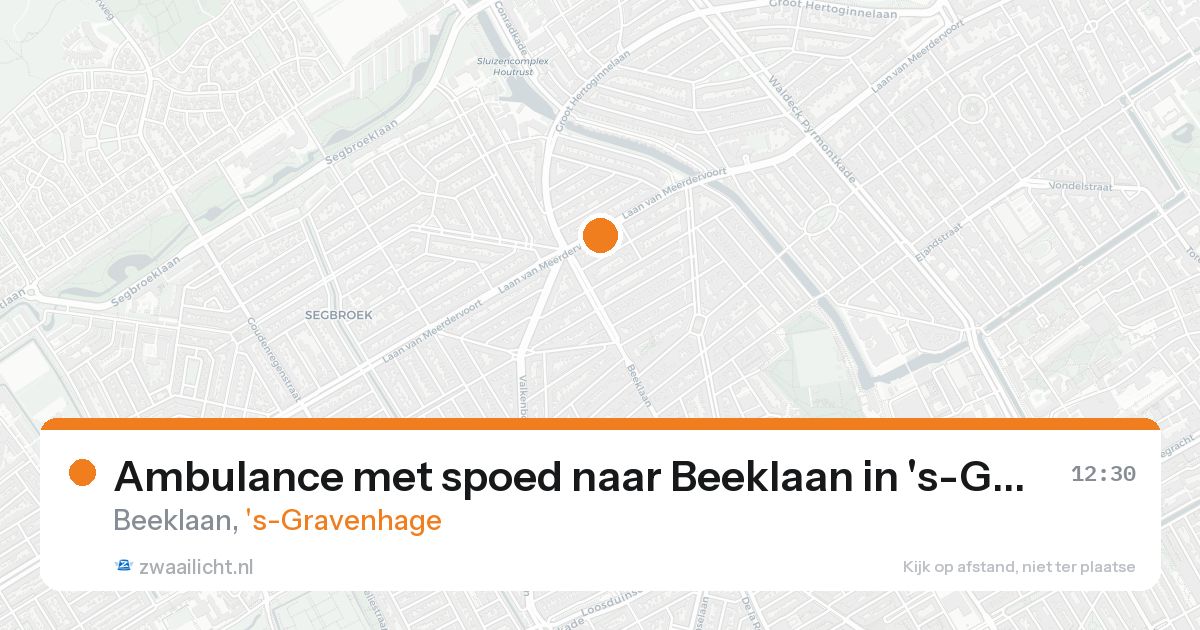 Ambulance met spoed naar Beeklaan in 's-Gravenhage — 21 aug 2026