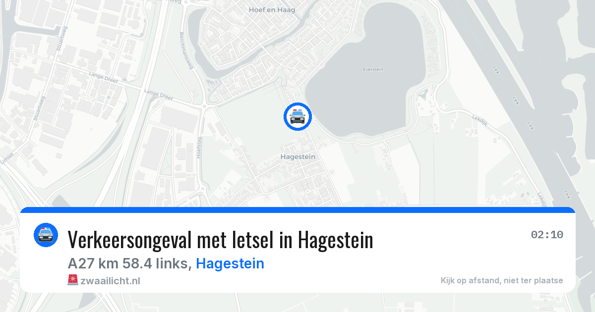 Verkeersongeval met letsel in Hagestein — 26 jul 2026