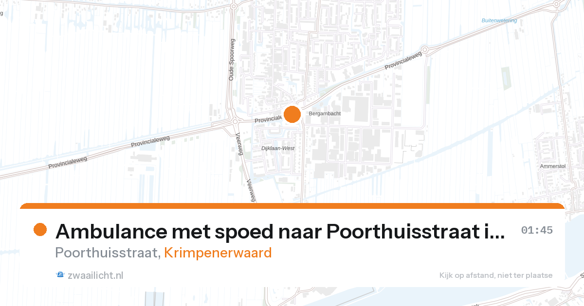 Ambulance met spoed naar Poorthuisstraat in Krimpenerwaard — 11 aug 2026