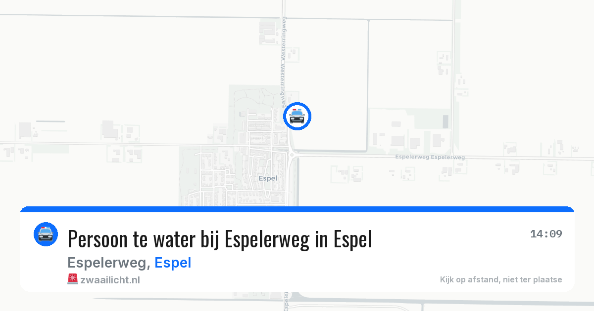 Persoon te water bij Espelerweg in Espel — 17 mrt 2026