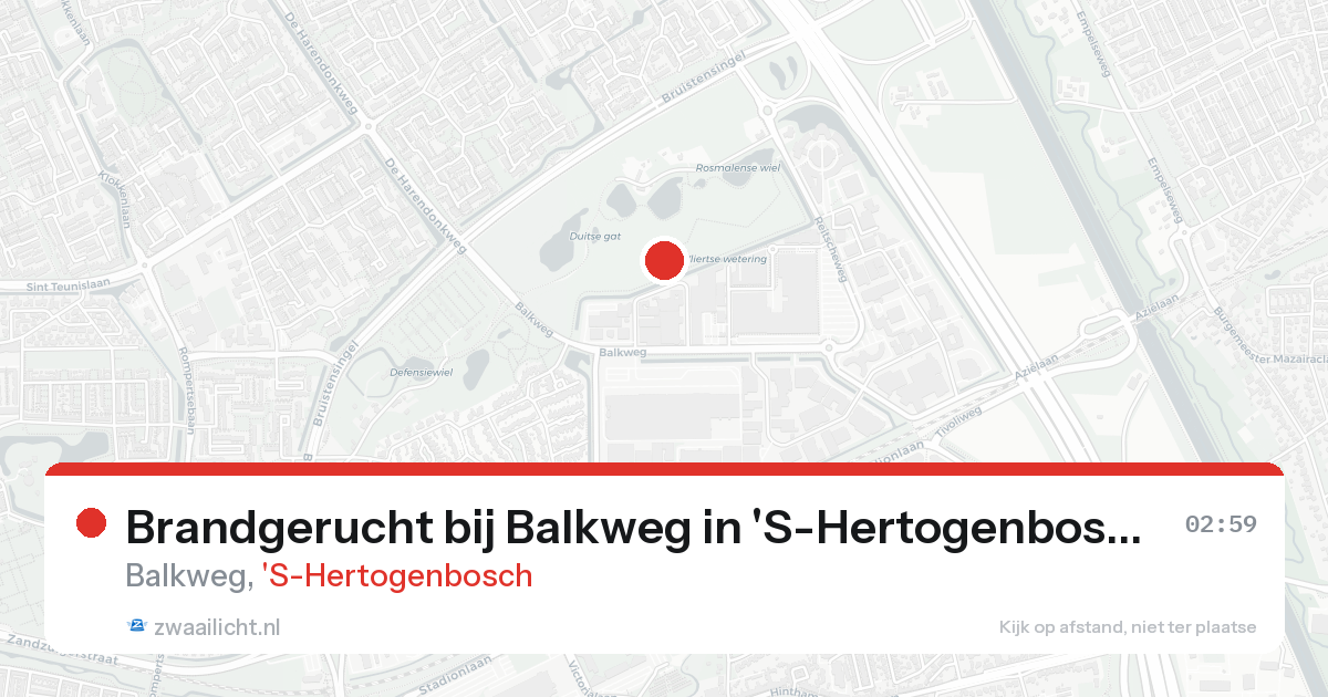Brandgerucht bij Balkweg in 'S-Hertogenbosch — 23 aug 2026
