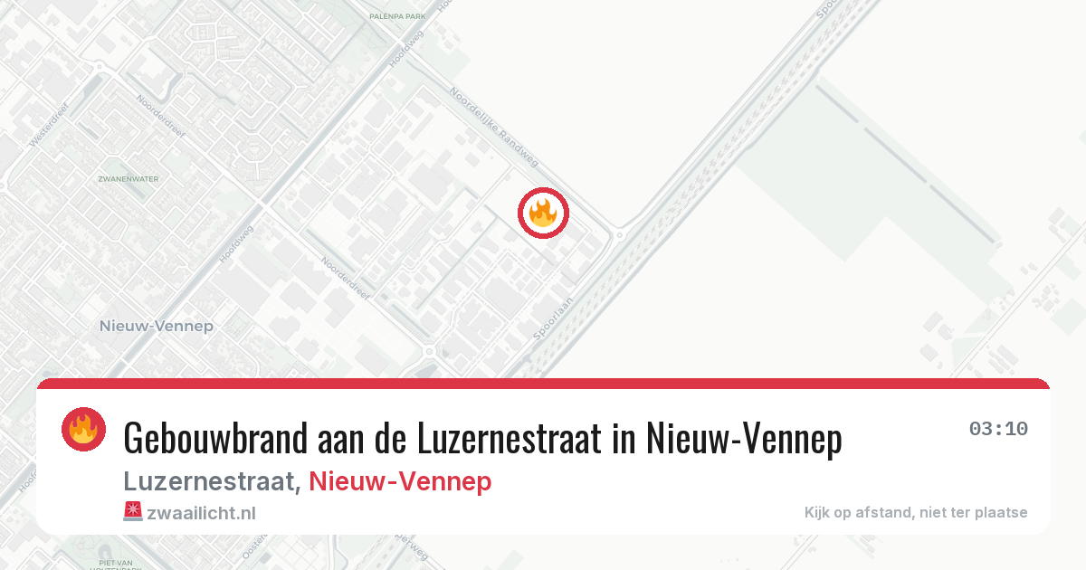 Gebouwbrand aan de Luzernestraat in Nieuw-Vennep — 11 aug 2026