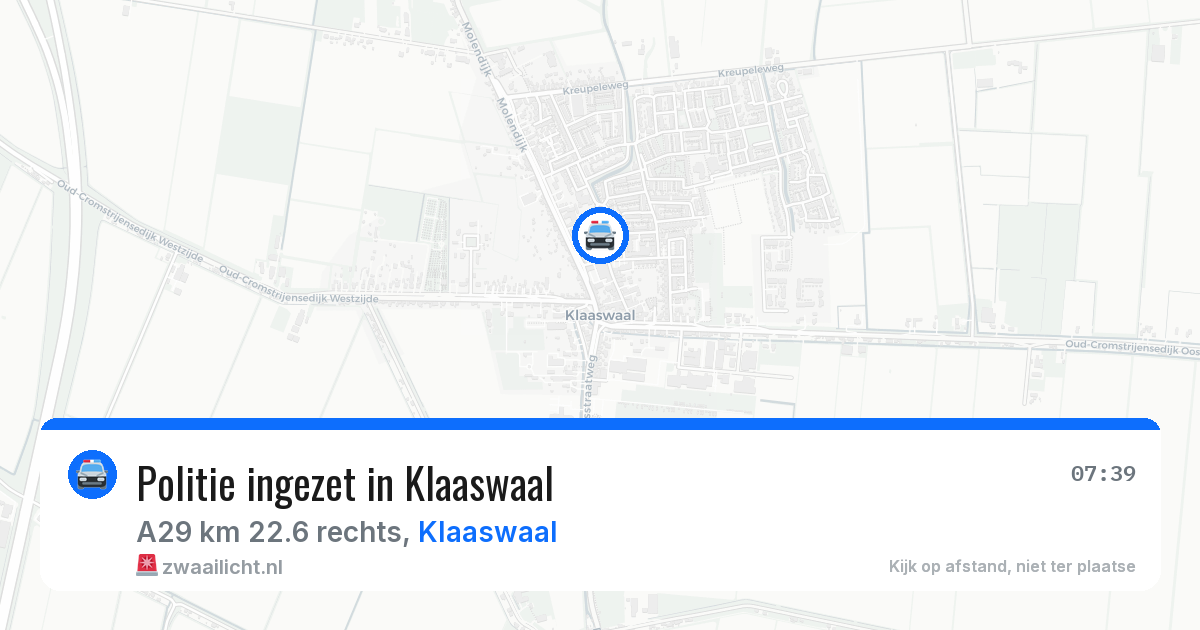 Politie ingezet in Klaaswaal — 27 mrt 2026 | 🚨 Zwaailicht.nl
