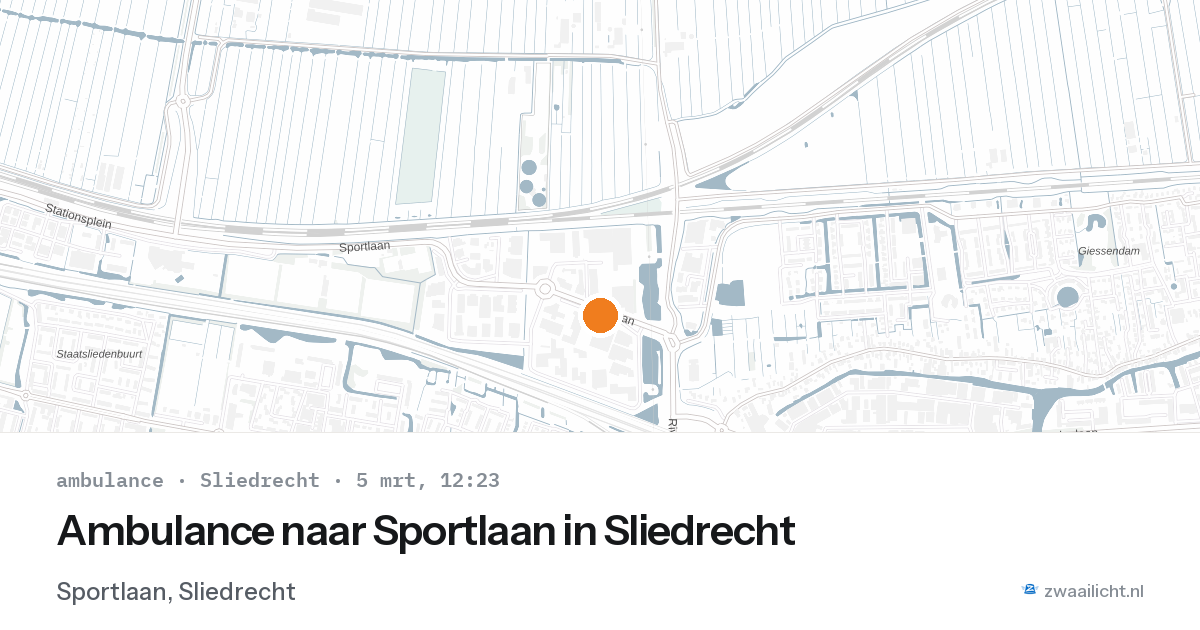 Ambulance naar Sportlaan in Sliedrecht — 5 mrt 2026