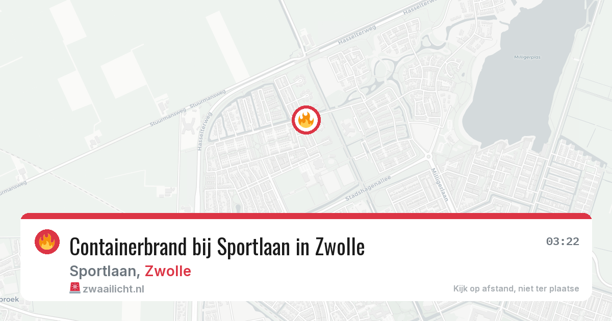 Containerbrand bij Sportlaan in Zwolle — 22 mei 2026