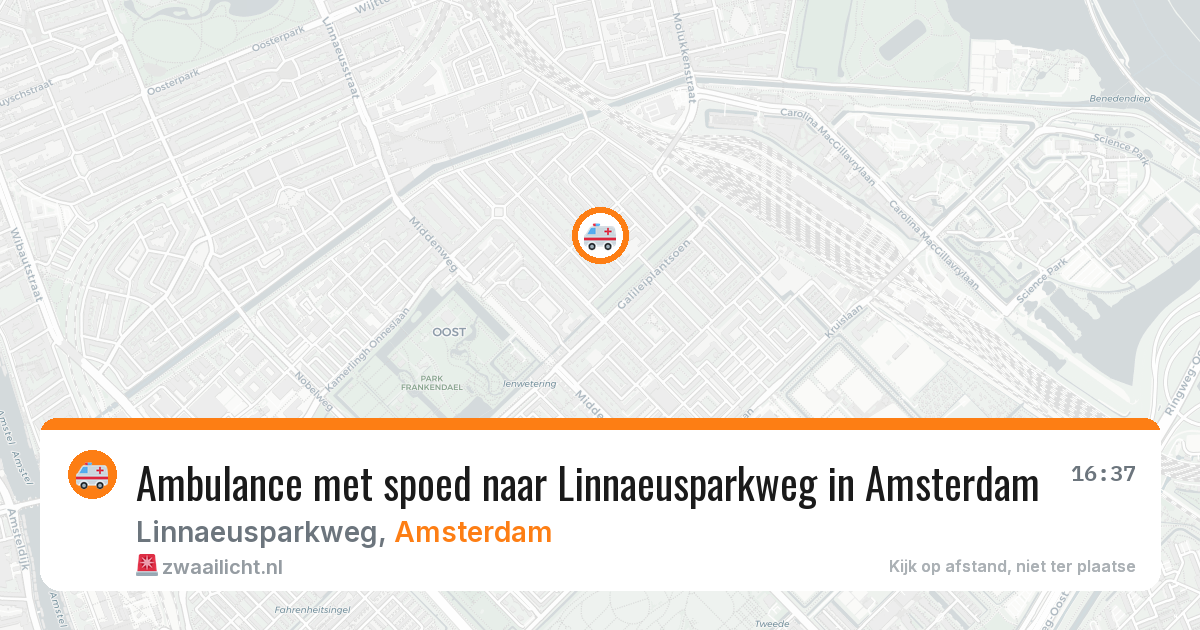 Ambulance met spoed naar Linnaeusparkweg in Amsterdam — 3 jun 2026