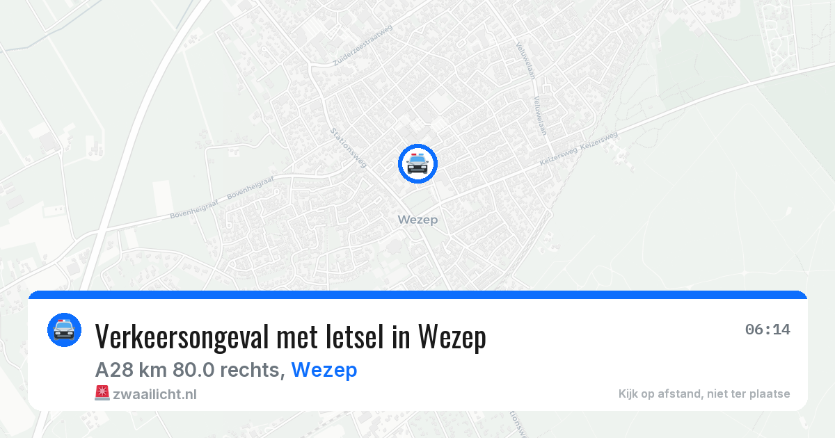 Verkeersongeval met letsel in Wezep — 8 aug 2026