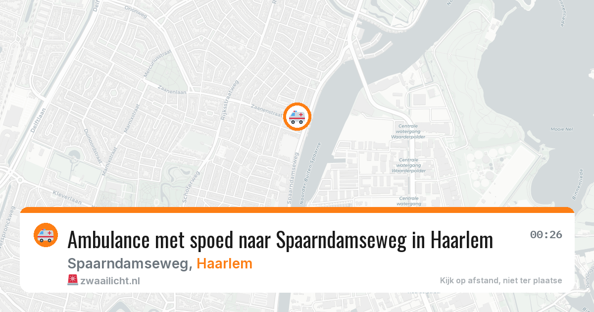 Ambulance met spoed naar Spaarndamseweg in Haarlem — 10 aug 2026