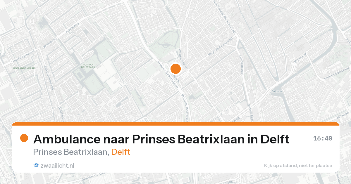 Ambulance naar Prinses Beatrixlaan in Delft — 20 aug 2026