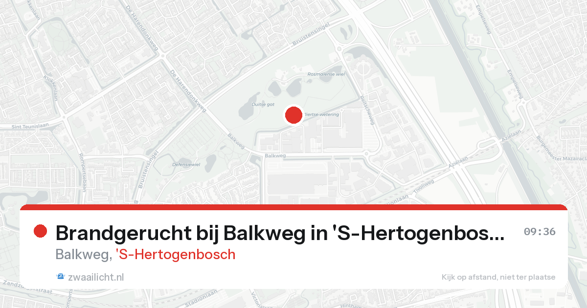 Brandgerucht bij Balkweg in 'S-Hertogenbosch — 24 aug 2026