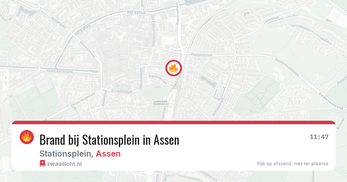 Brand bij Stationsplein in Assen — 3 jul 2026