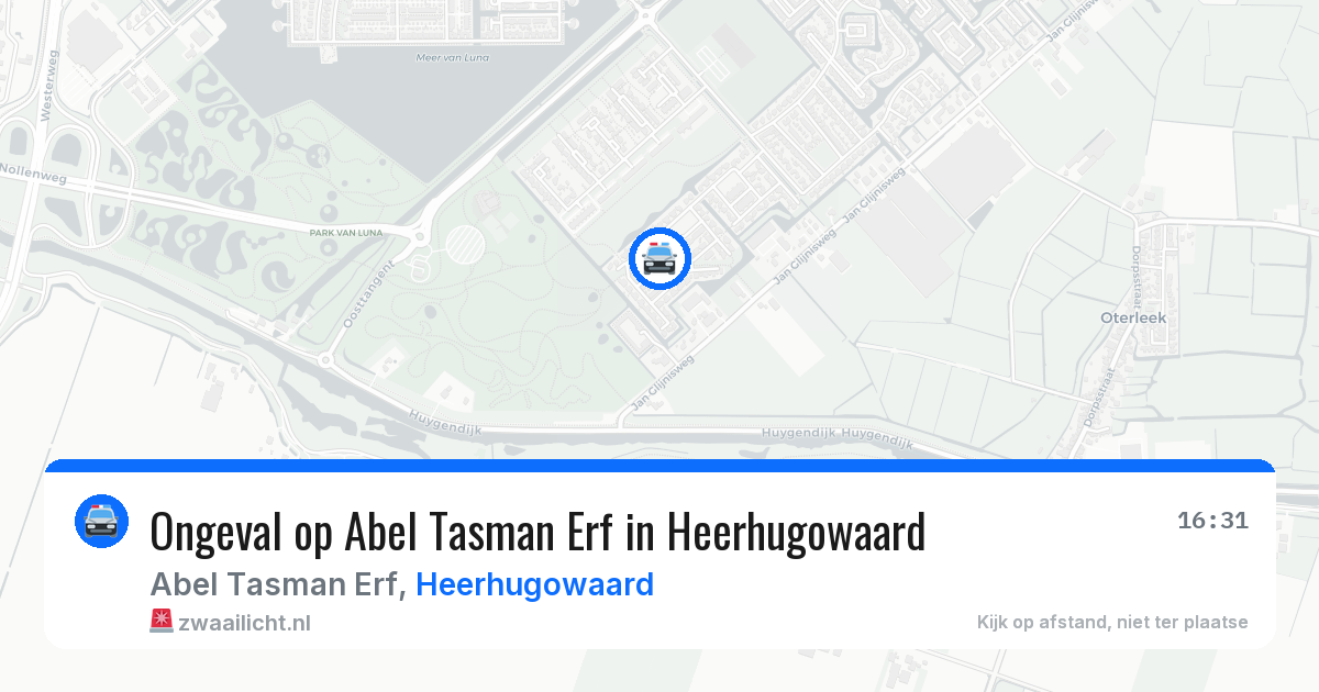 Ongeval op Abel Tasman Erf in Heerhugowaard — 8 aug 2026