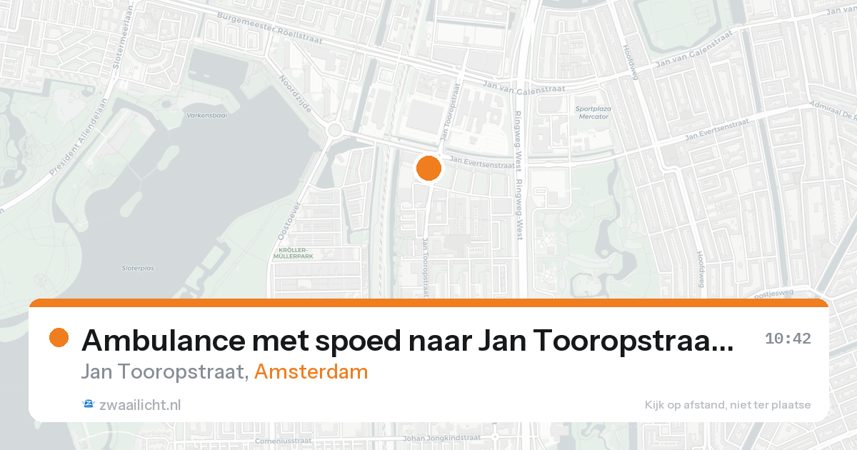 Ambulance met spoed naar Jan Tooropstraat in Amsterdam — 19 aug 2026