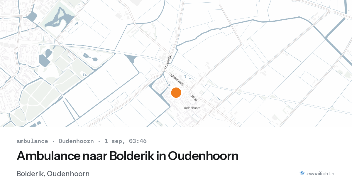 Ambulance naar Bolderik in Oudenhoorn — 1 sep 2026