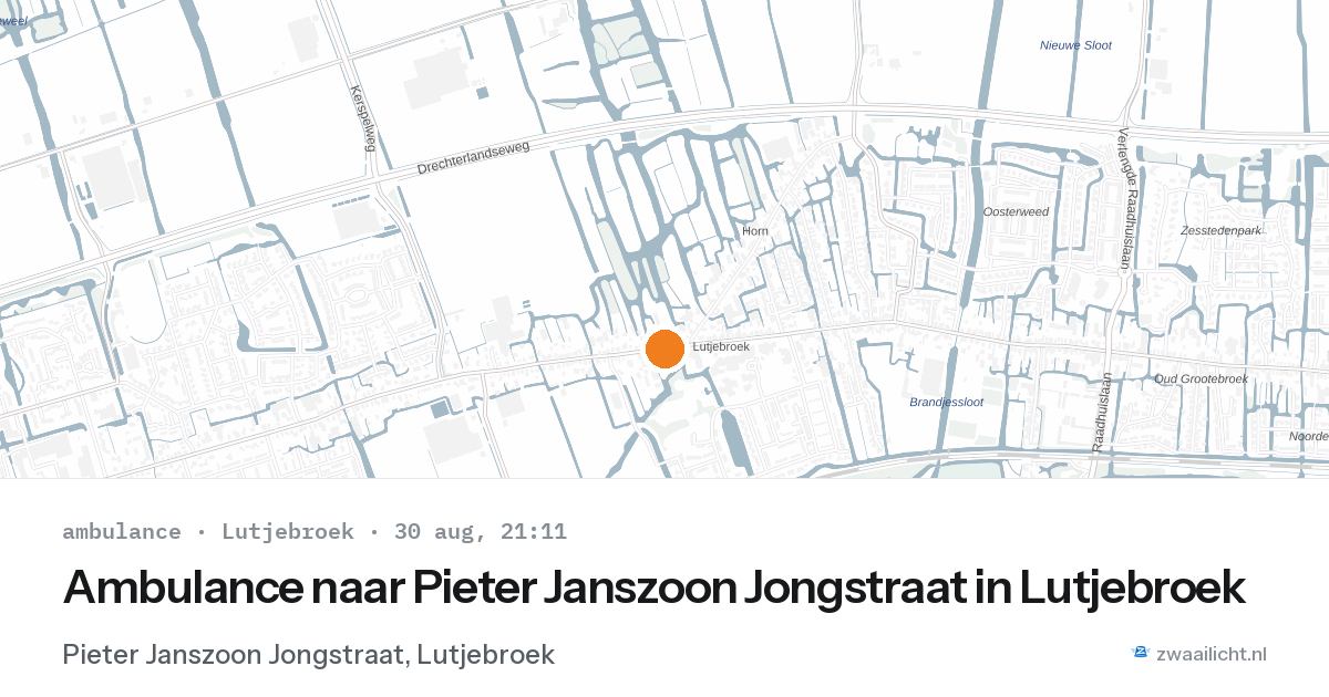 Ambulance naar Pieter Janszoon Jongstraat in Lutjebroek — 30 aug 2026