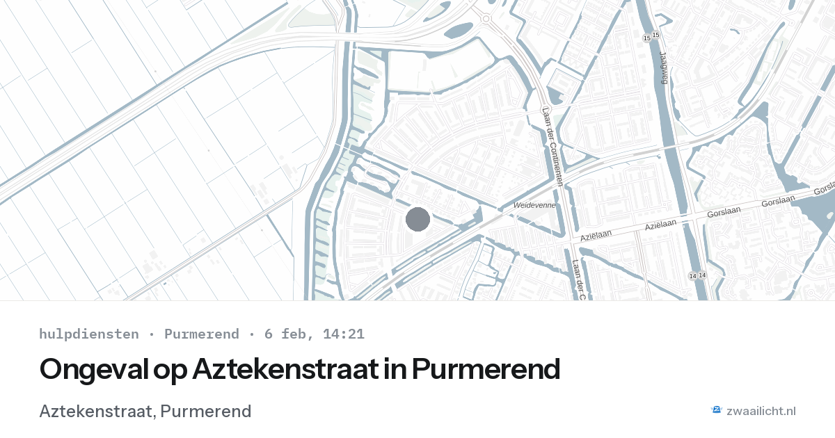 Ongeval op Aztekenstraat in Purmerend — 6 feb 2026