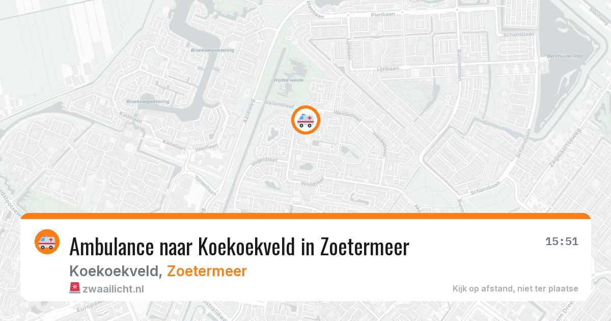 Ambulance naar Koekoekveld in Zoetermeer — 27 mei 2026