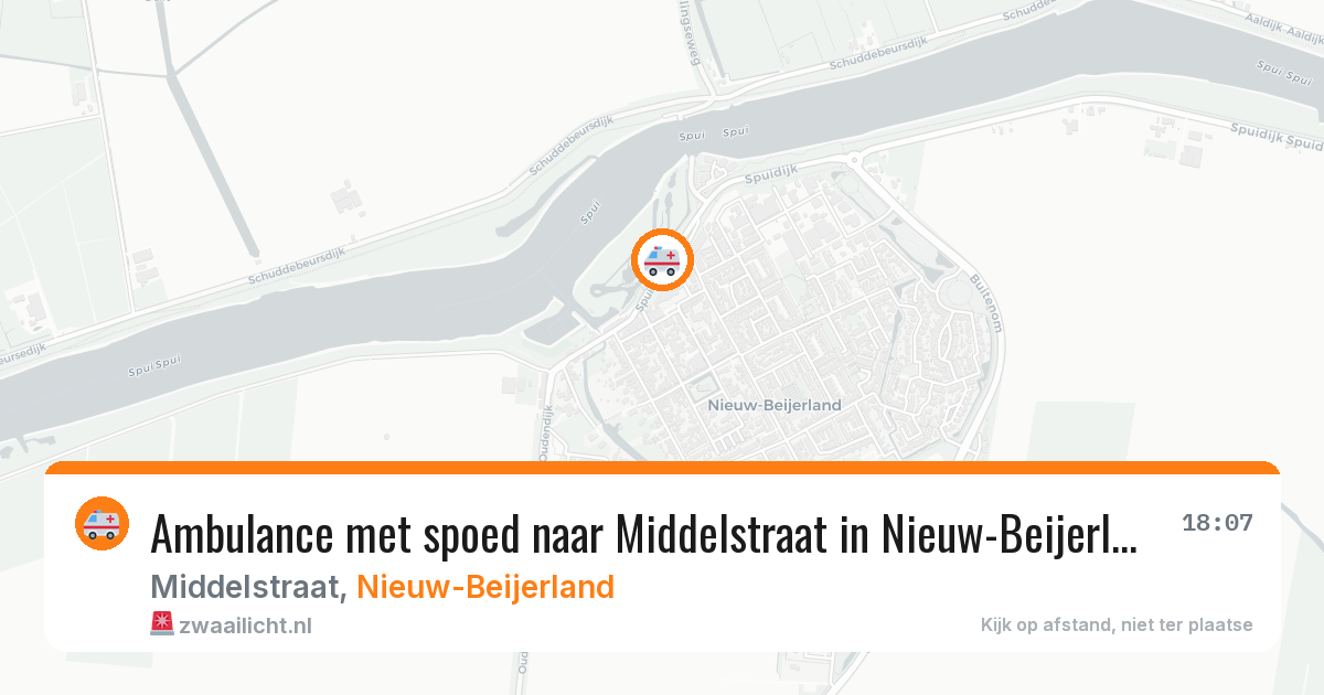 Ambulance met spoed naar Middelstraat in Nieuw-Beijerland — 21 mrt 2026