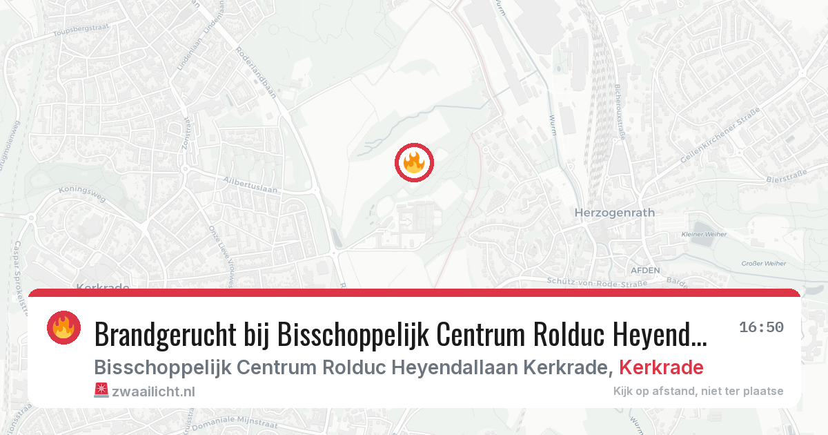 Brandgerucht bij Bisschoppelijk Centrum Rolduc Heyendallaan Kerkrade in Kerkrade — 22 mei 2026