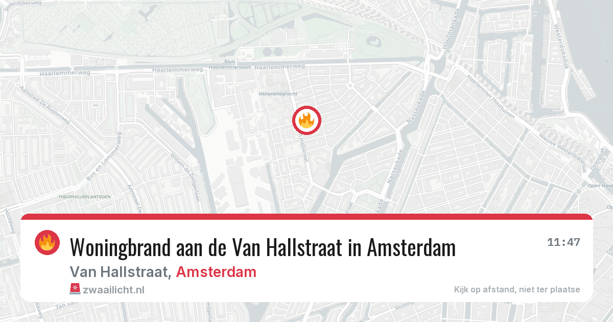 Woningbrand aan de Van Hallstraat in Amsterdam — 12 jun 2026
